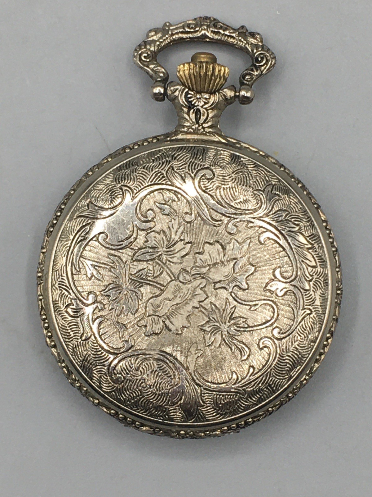 Remington Pocket Watch Men Elk & Dogs Silver Tone Manual Antimagnetic Vintage