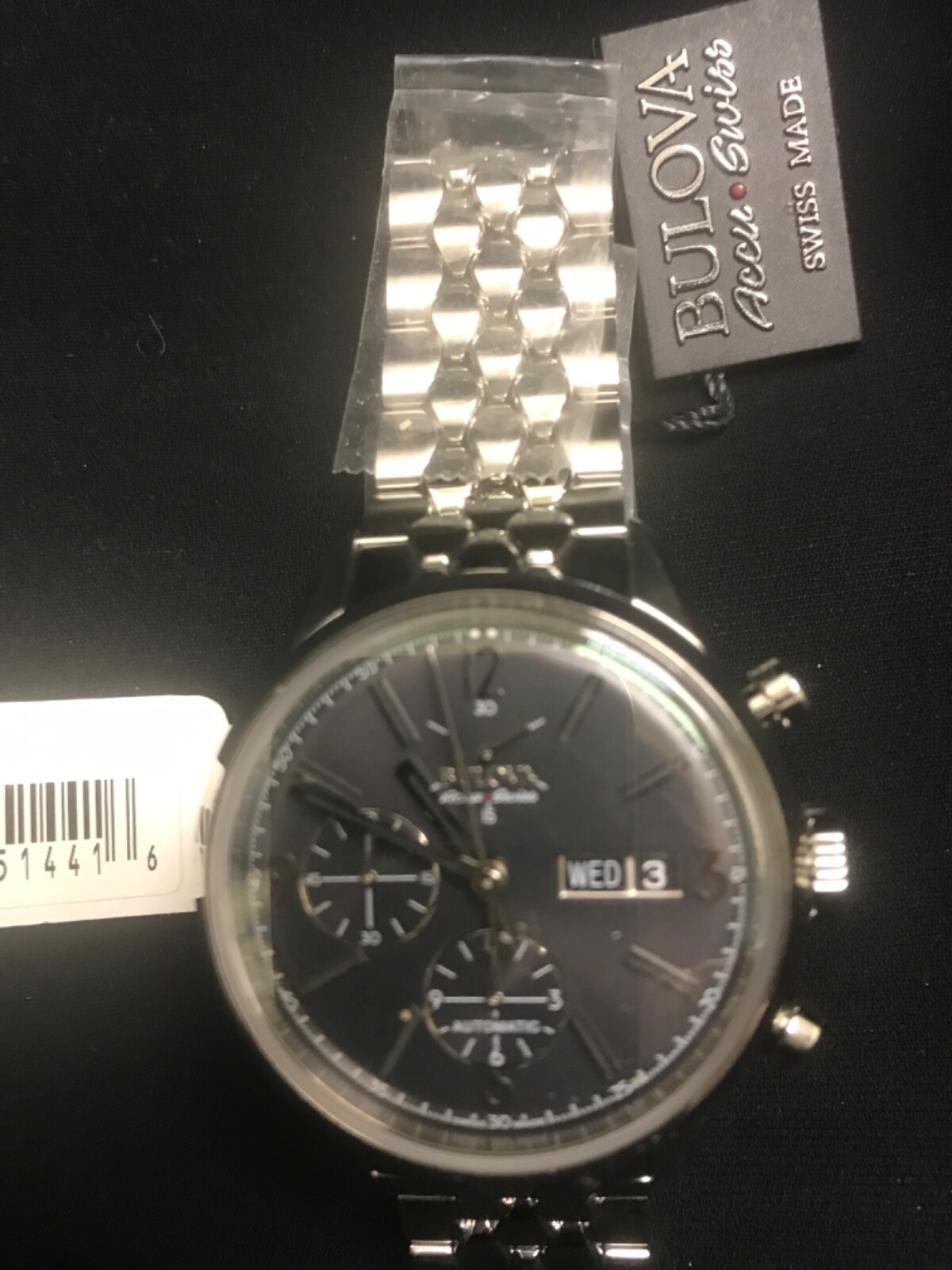 Bulova Accu Swiss 63C119 Murren Men’s Day Date Automatic Chronograph Watch