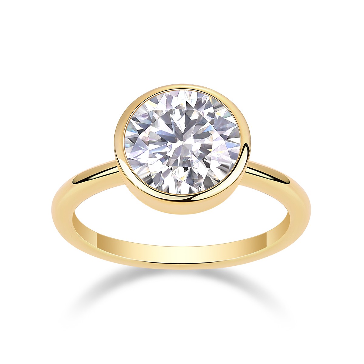 Luxury Moissanite 9mm Round Ring – S925 Sterling Silver – Time Bubble Large Desi