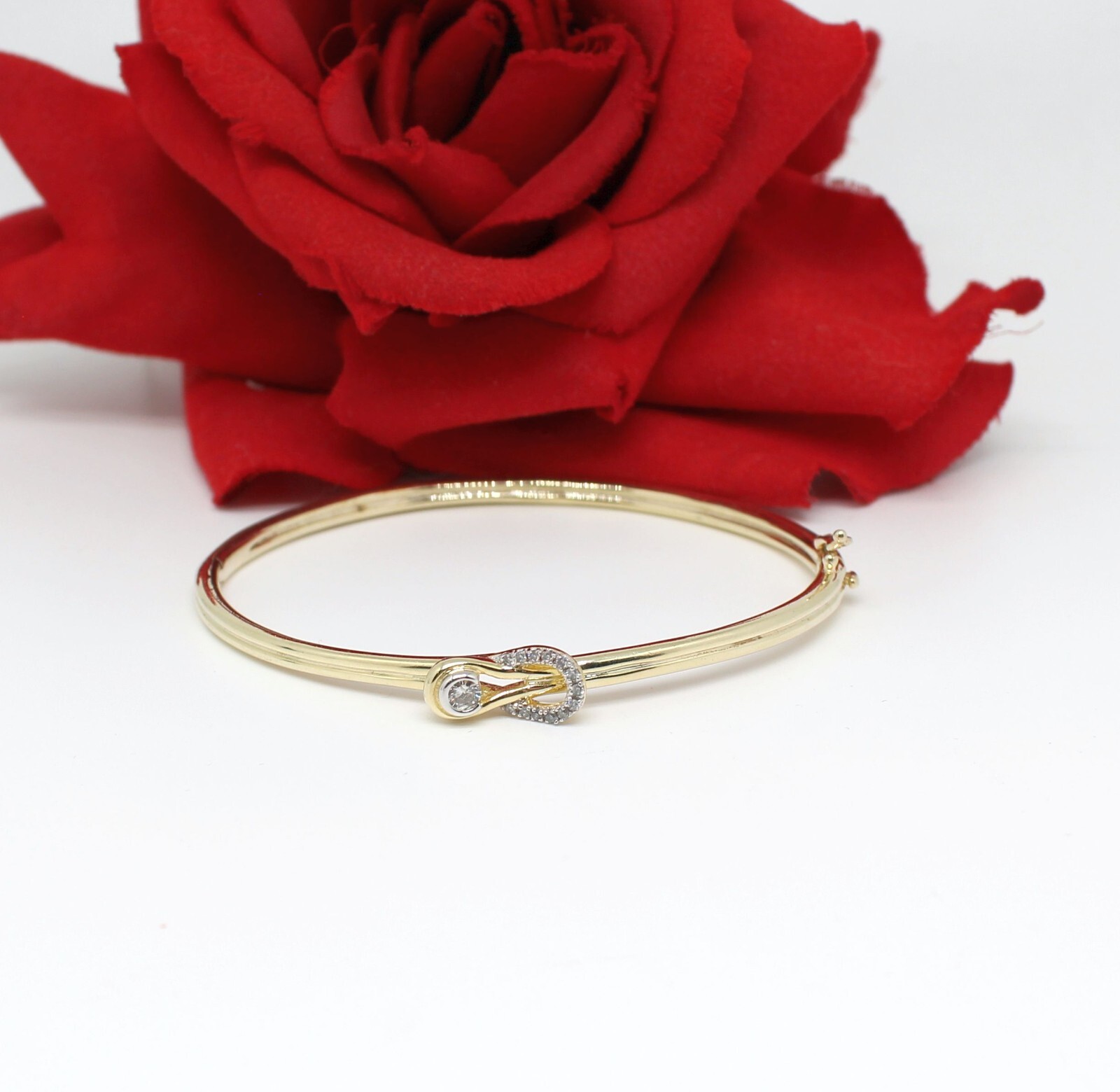ZEI Vermeil & Diamond Bangle Bracelet 14.04g CAT RESCUE