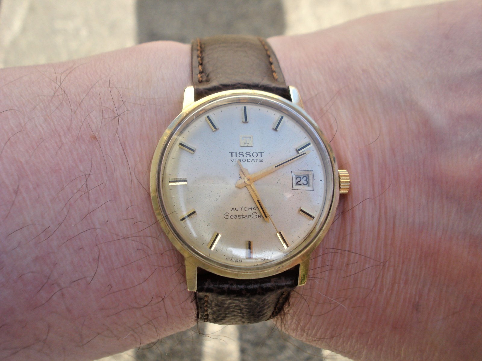 HEAVY 9ct SOLID GOLD VINTAGE FINE GENT’S TISSOT SEASTAR SEVEN AUTOMATIC WATCH