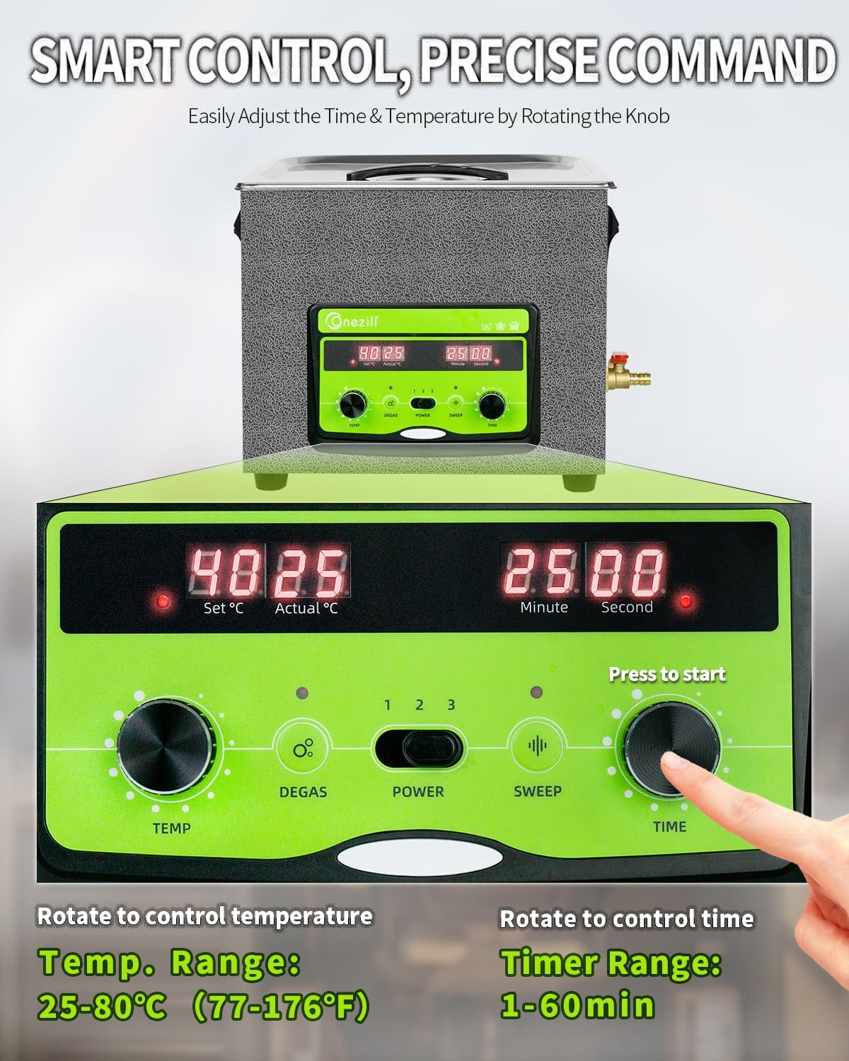 Ultrasonic Cleaner 10L, 240W Ultrasonic Parts Cleaner with Adjustable Power, …