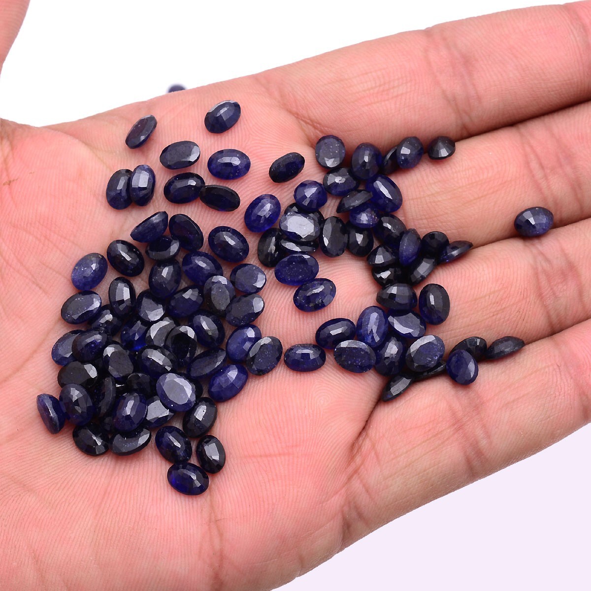 10Pcs Natural Blue Sapphire 8x6mm Oval Cut Dazzling Loose Gemstone Wholesale Lot