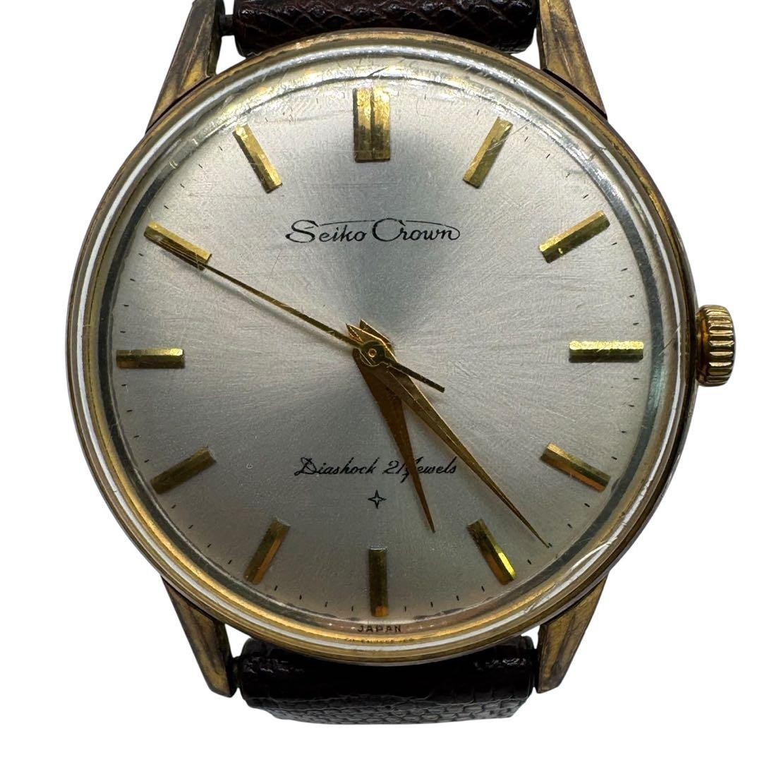 SEIKO Crown Diashock M07021019A1 Manual Wind 21 Jewels 35mm Mens 1960s Watch