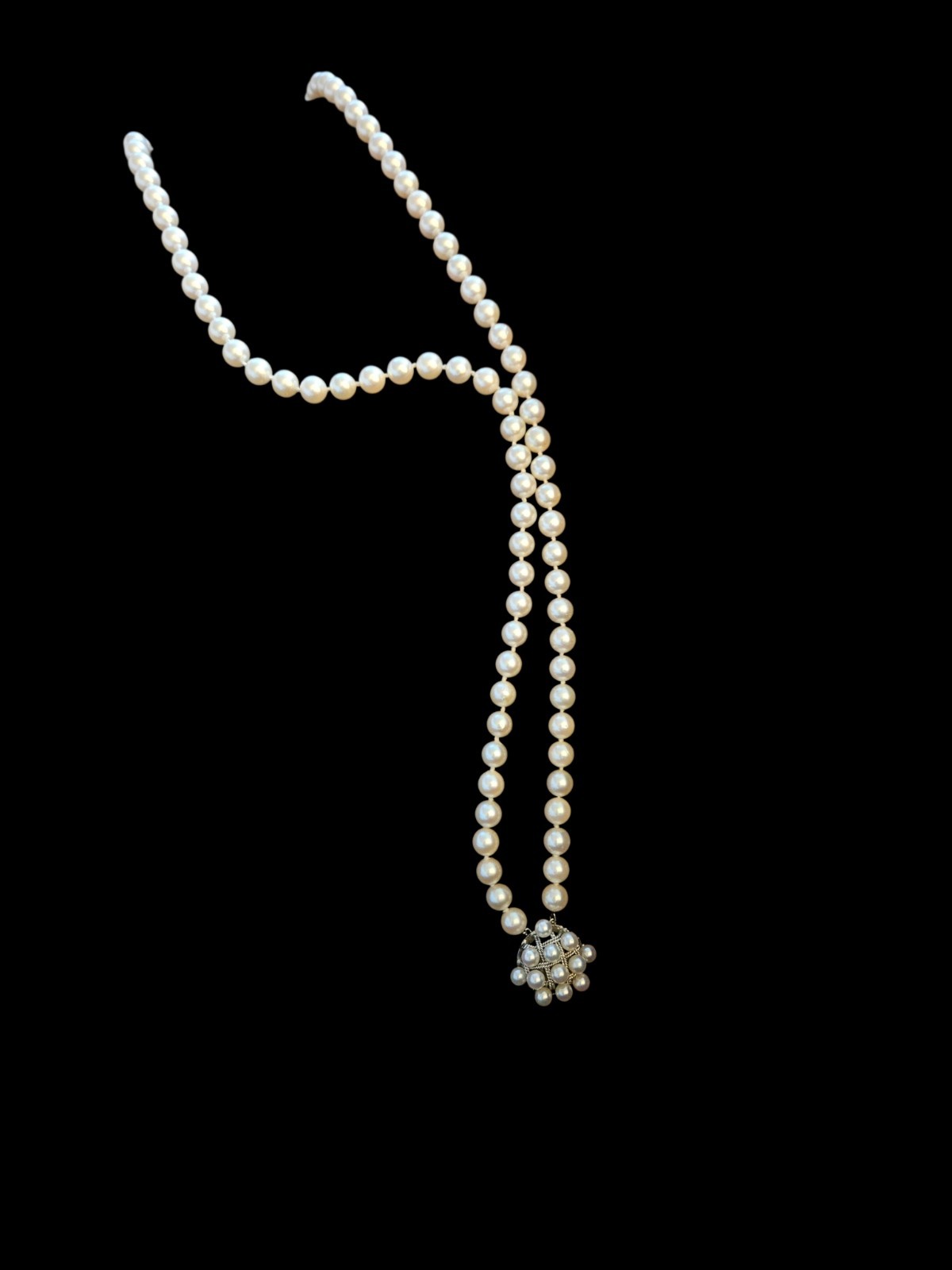Vintage Convertible 2-in-1 Akoya Cultured Pearl Strand Necklace Choker or Opera