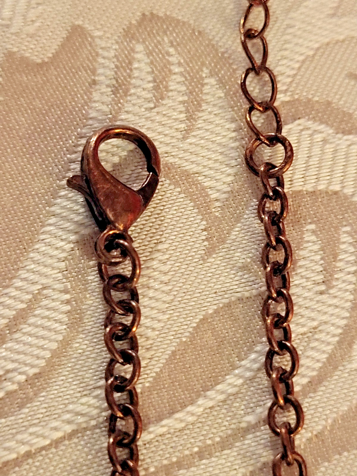 Maligano Jasper Pendant on Copper Chain Necklace 25″ with 3″ Extension