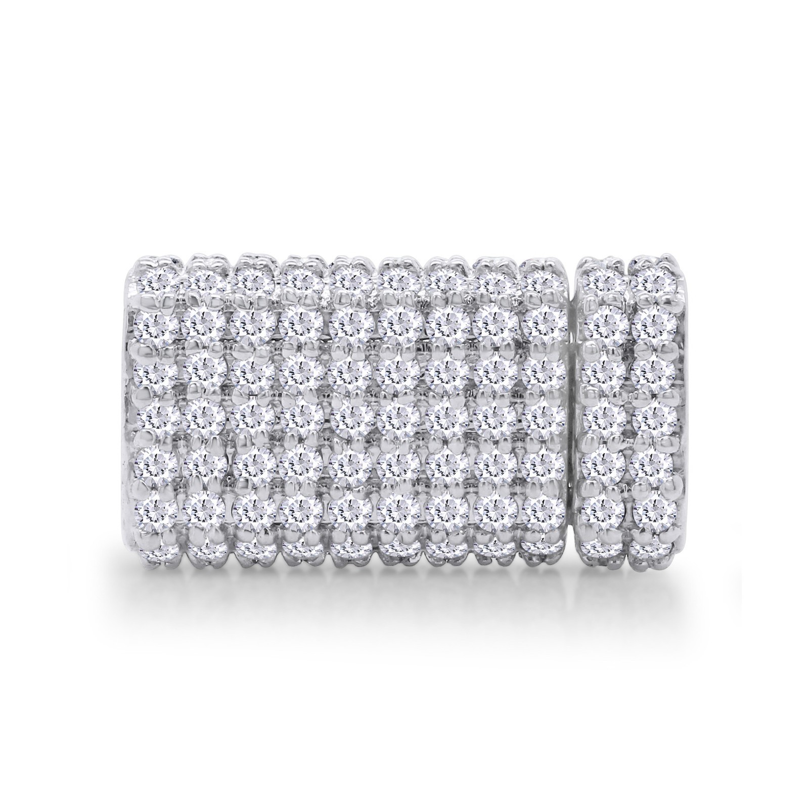 10K White Gold Cuban Chain Bracelet 7mm Lab Grown Diamond Box Safety Pin Lock