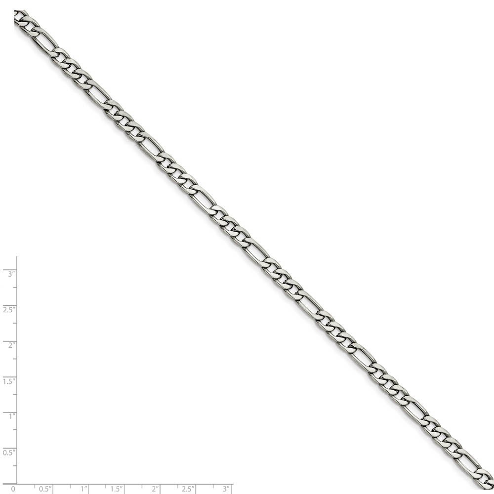 Men’s 6.3mm Stainless Steel Figaro Chain Bracelet, 8 Inch