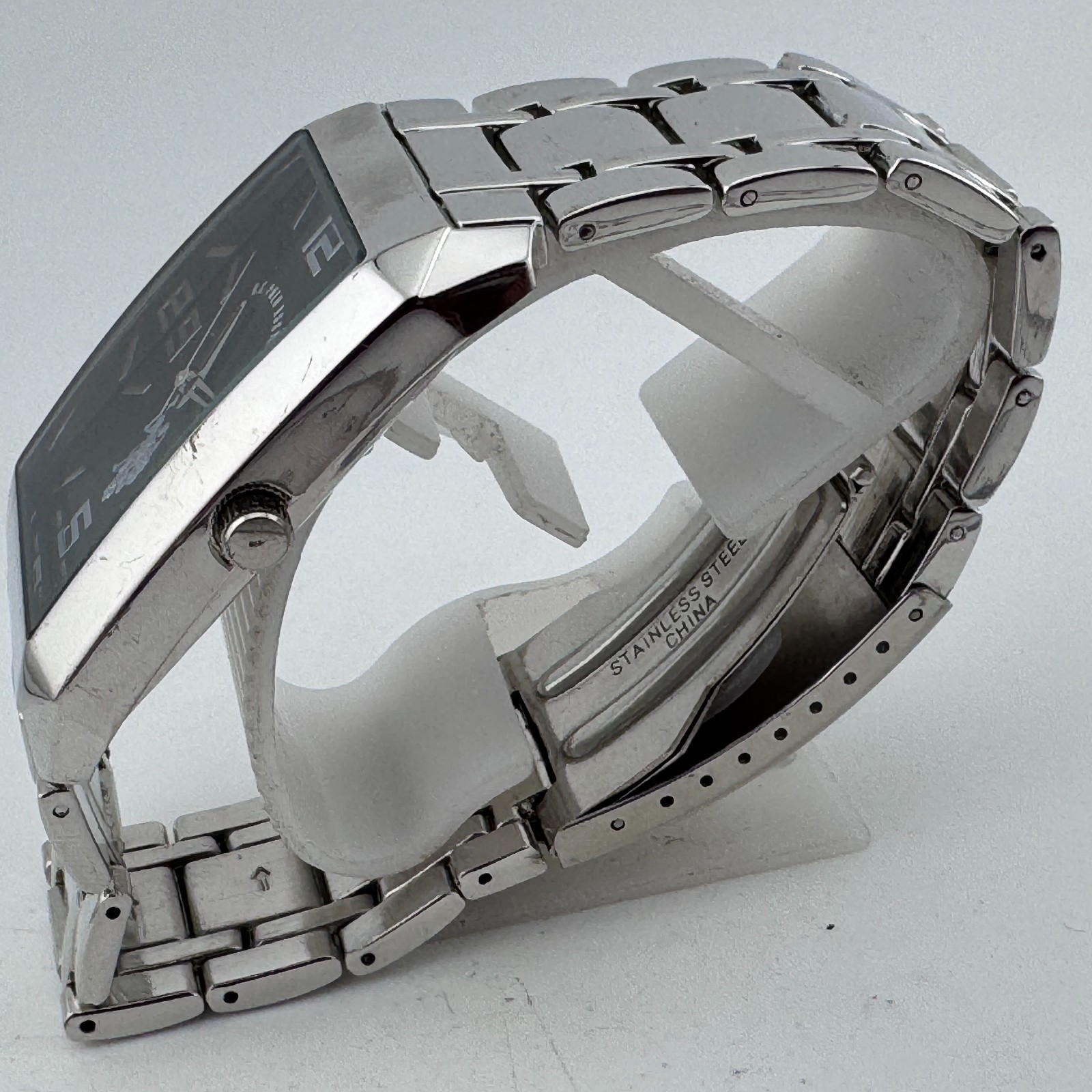 U.S. Polo Assn. Quartz Watch Men Silver Black Rectangle Japan Analog New Battery