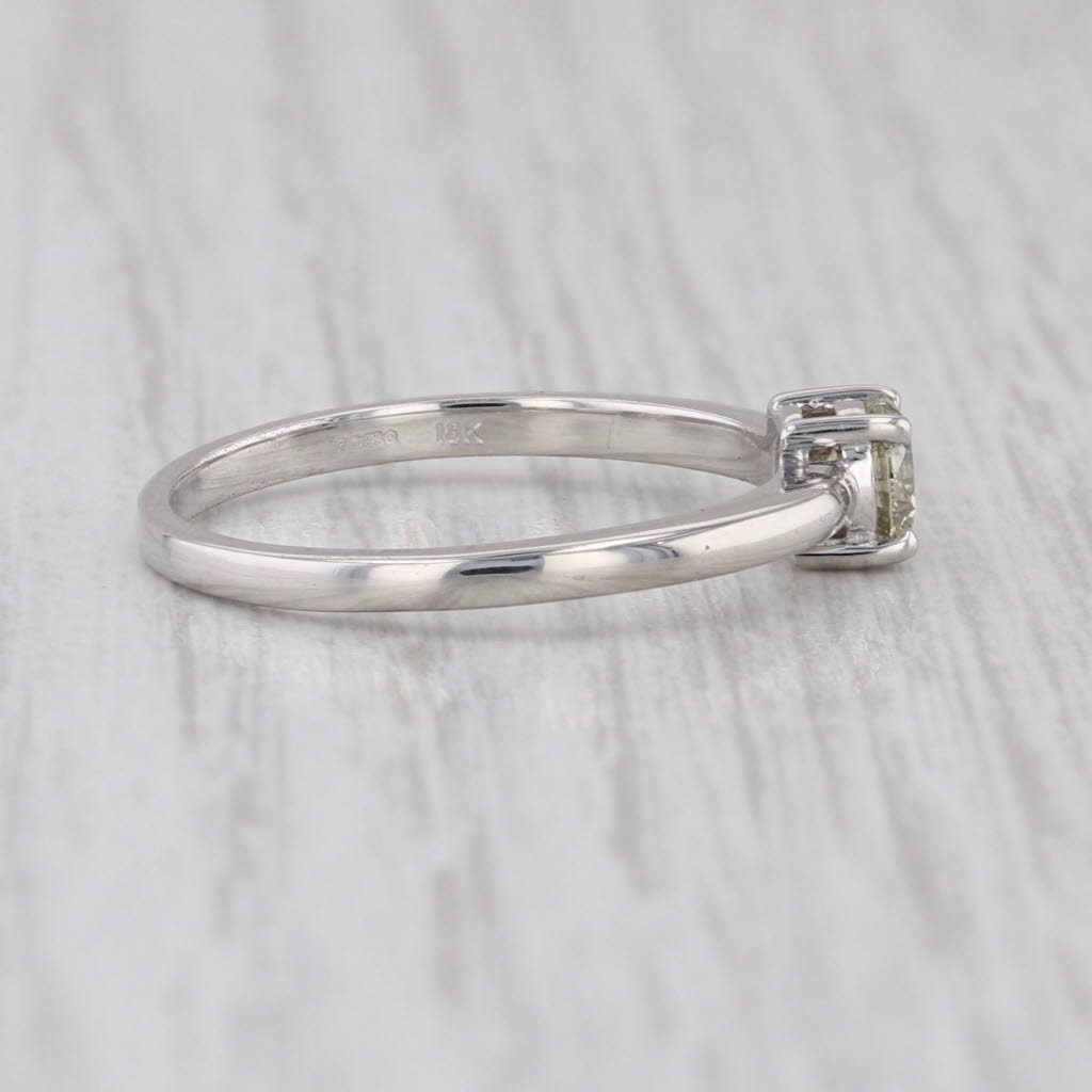 0.34ct Round Diamond Solitaire Engagement Ring 18k White Gold Size 7.25 British