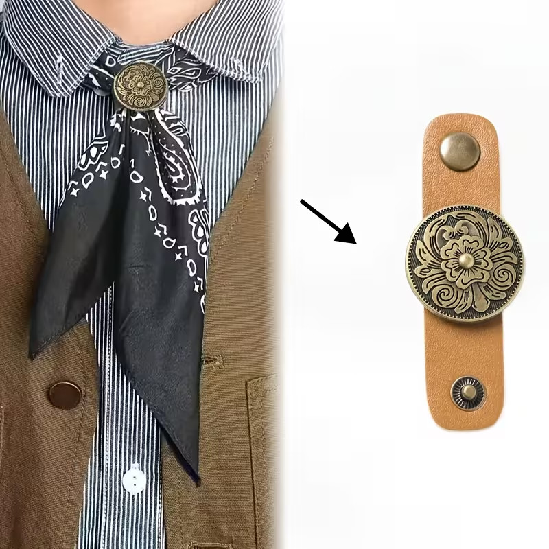 Western-Style Scarf Fasteners Silk Ring Neckwear Slide Fastener