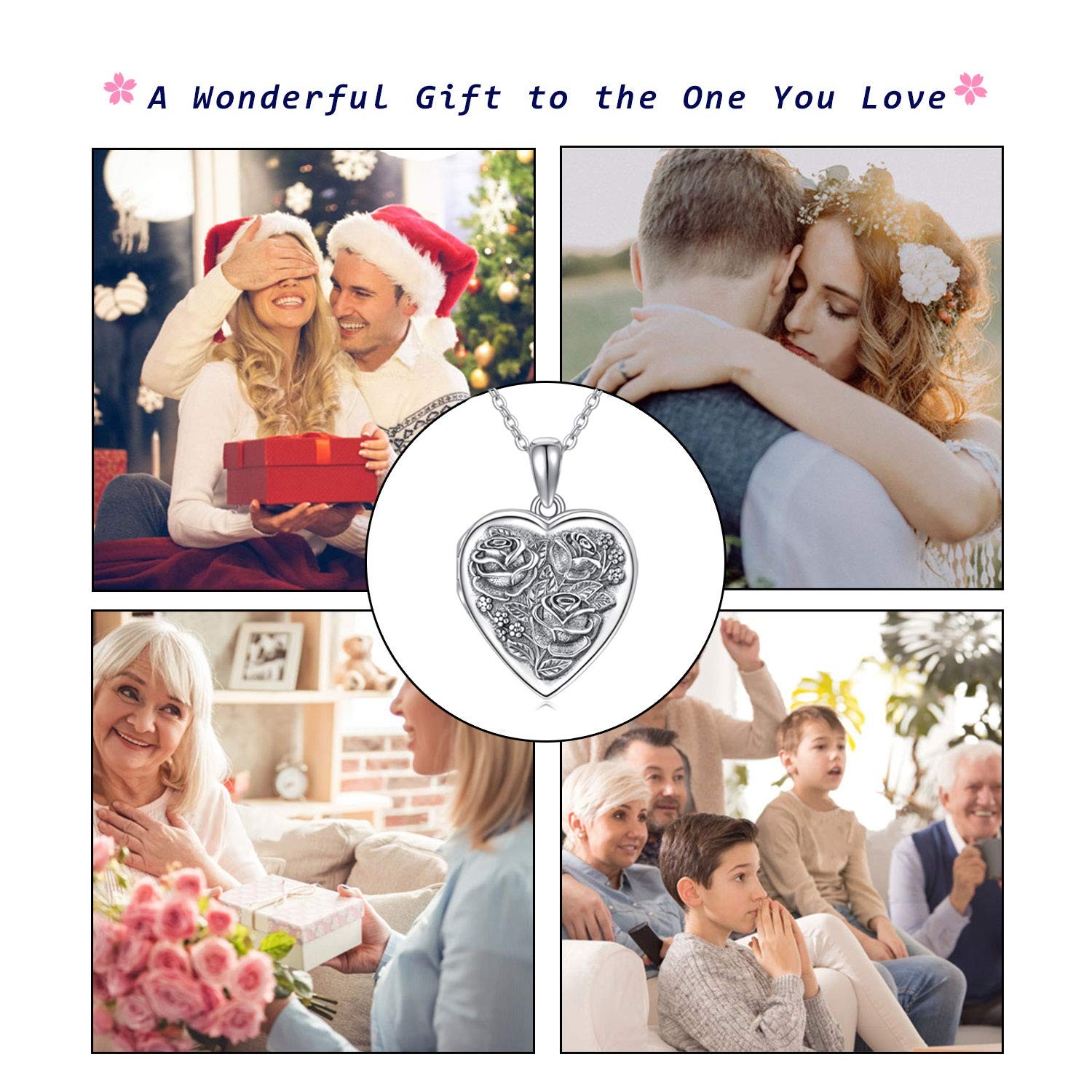925 Sterling Silver Locket Necklace That Holds Pictures Photo Necklace Oxidiz…