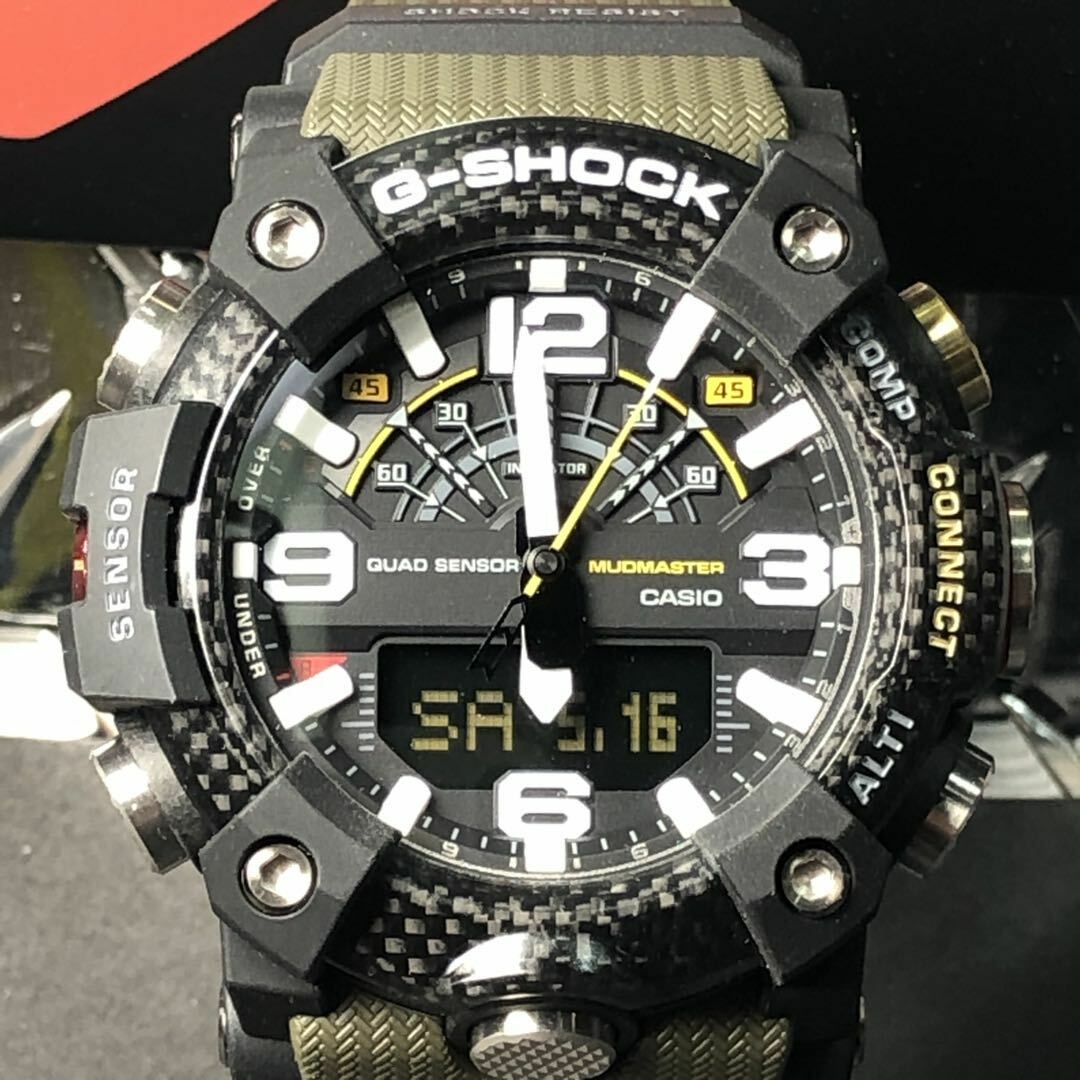 CASIO G-SHOCK GG-B100-1A3 MUDMASTER x CARBON QUAD SENSOR WATCH ARMY GREENxBLACK
