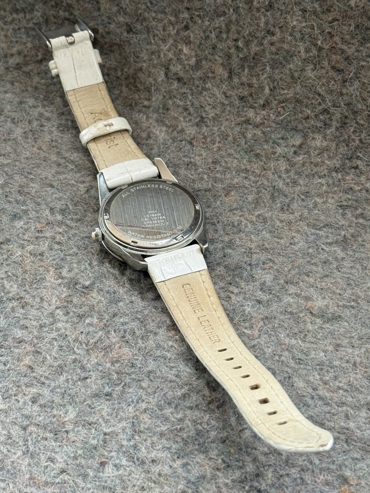 Accurist Ladies Quartz Watch – Mother of Pearl Dial,Crystal Bezel,White Leather