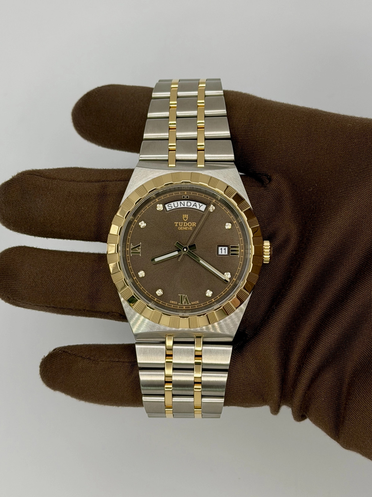 Tudor Royal 41mm M28603-0008 Chocolate Dial Steel Bracelet Unworn B&P