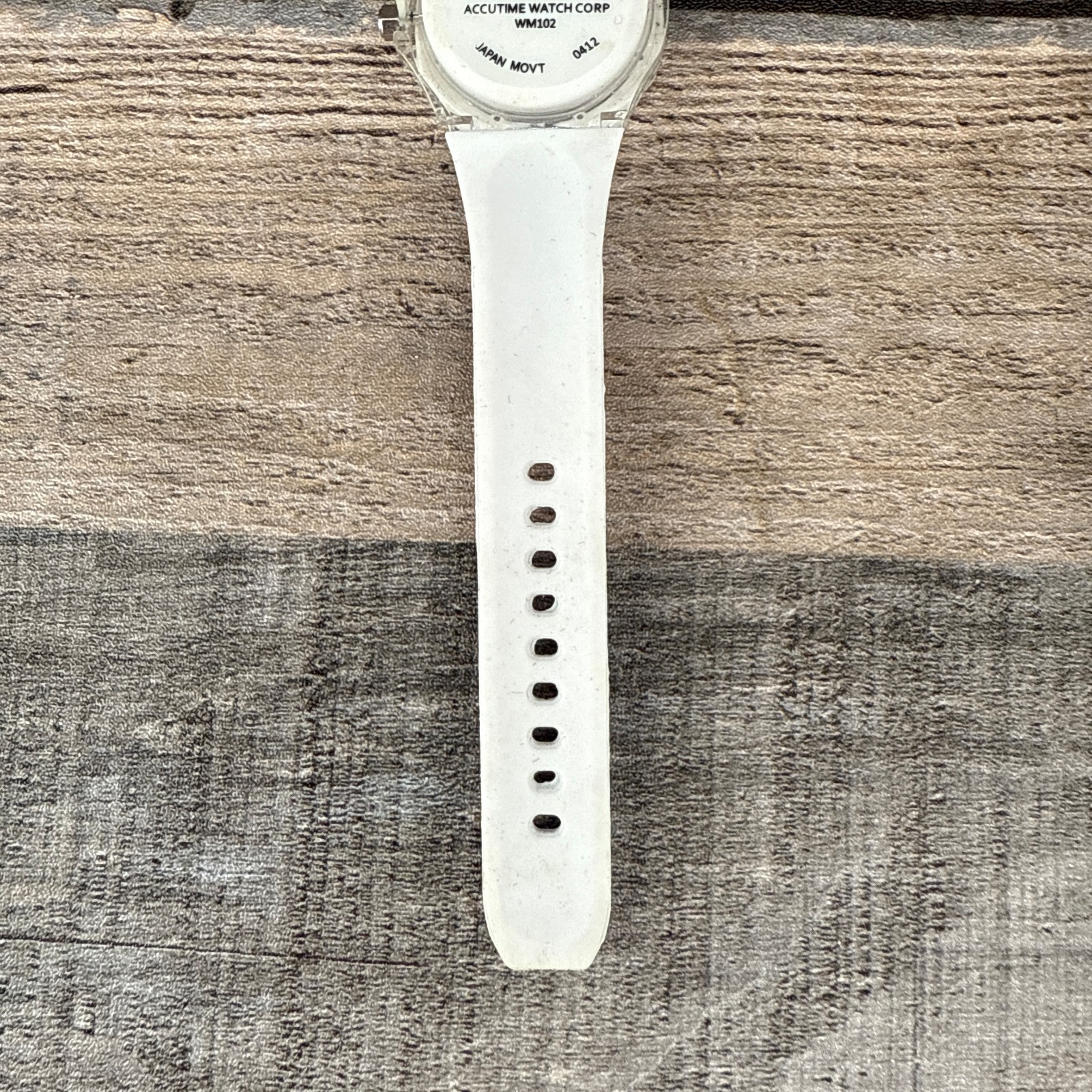 Accutime Watch Corp White Tone Fashion Wristwatch Needs Repair