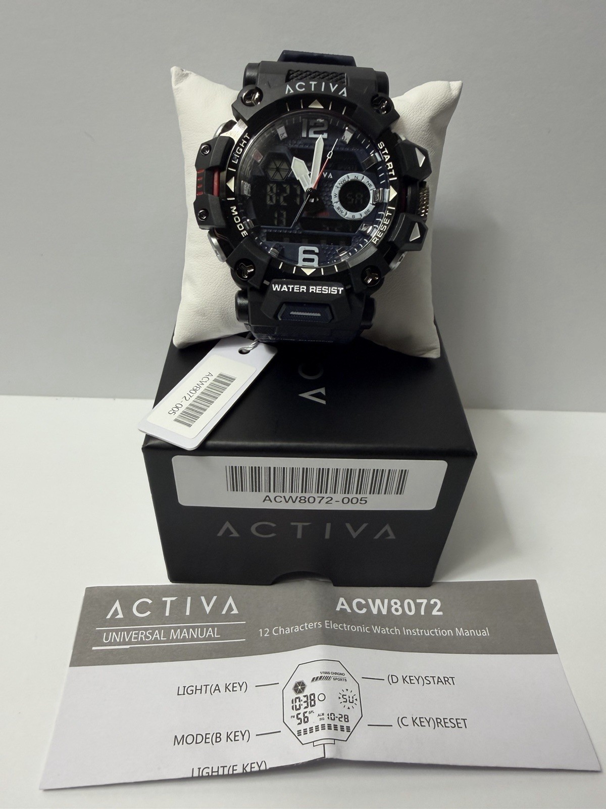 Activa ACW8072-005 Men’s Blue Black Ana-Digi Sport Watch Blue Backlight