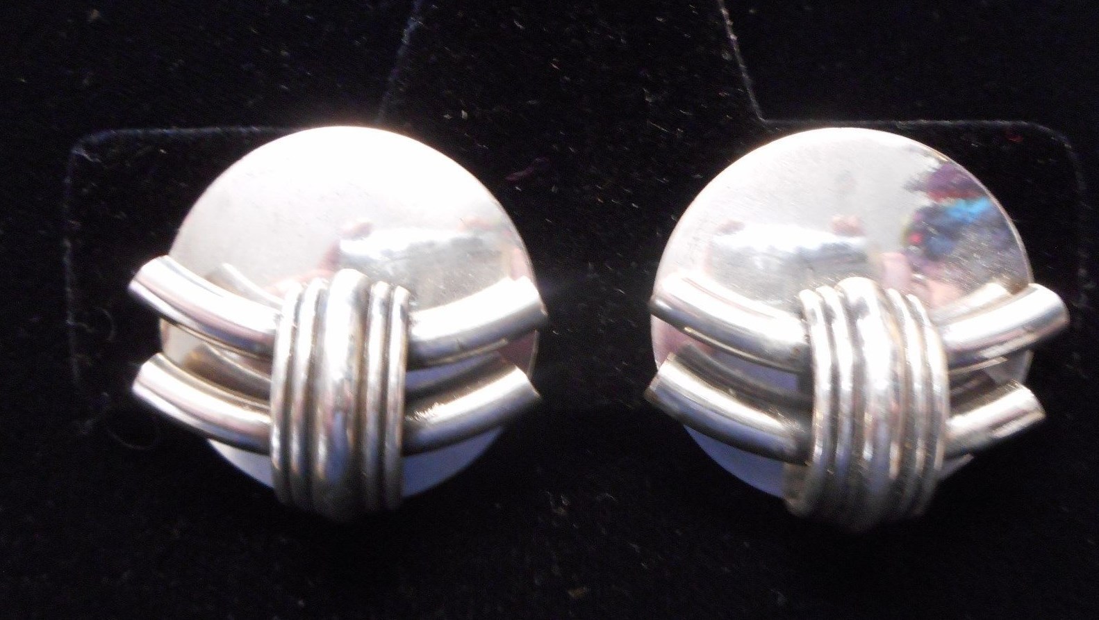 NEW Squadra Blu Silver Plated CLIP Tube Design Earrings from the Netherlands