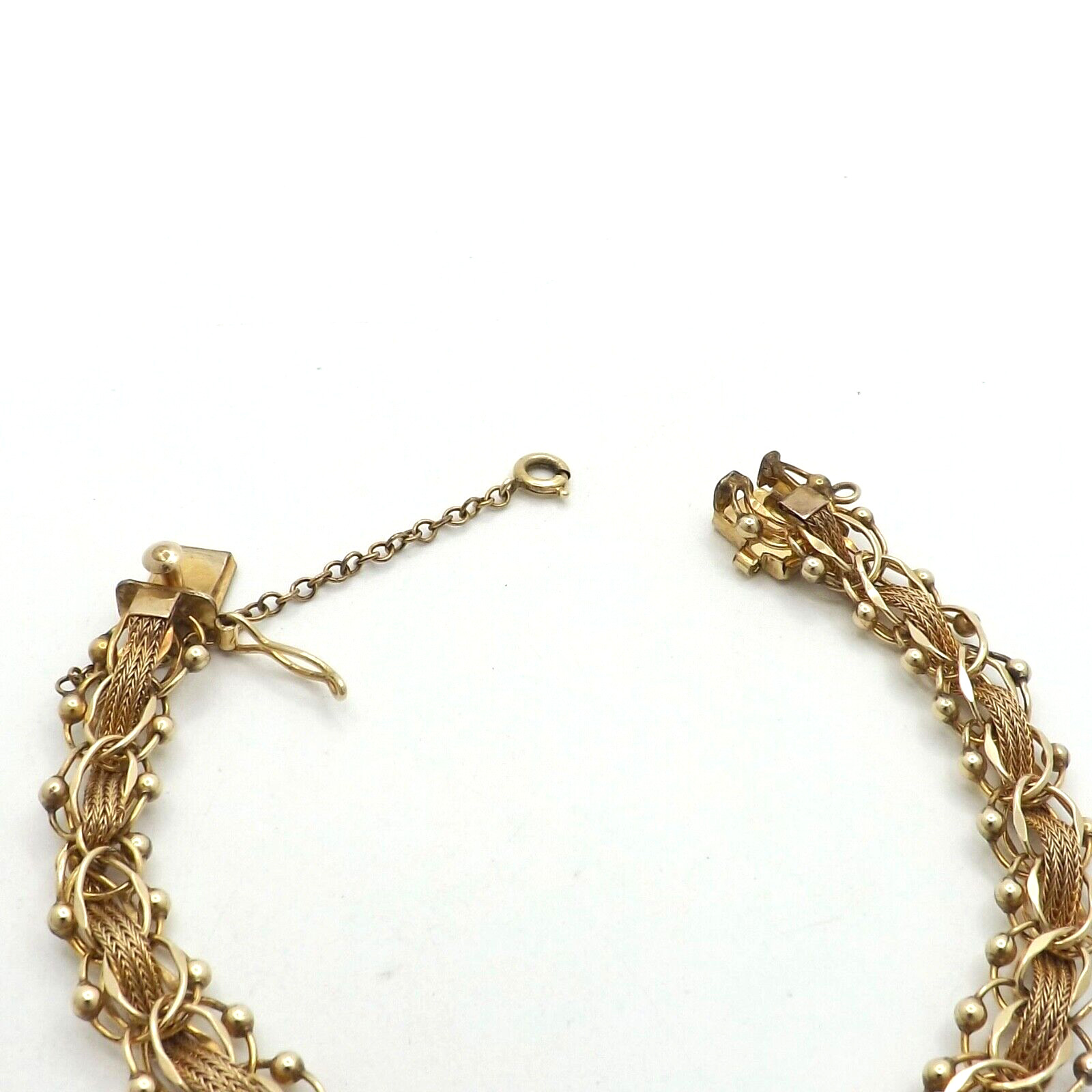 12k Gold Filled American Charm Mesh Sputnik Bracelet 7in Vintage 12gr