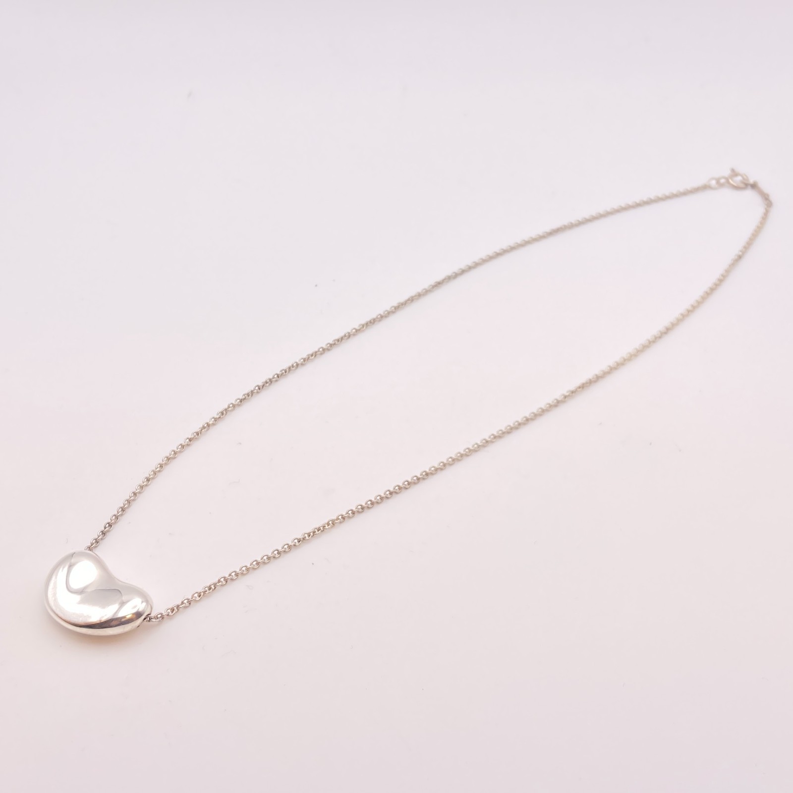 Tiffany & Co. 21mm Bean Pendant Necklace 16″ Silver 10.9g