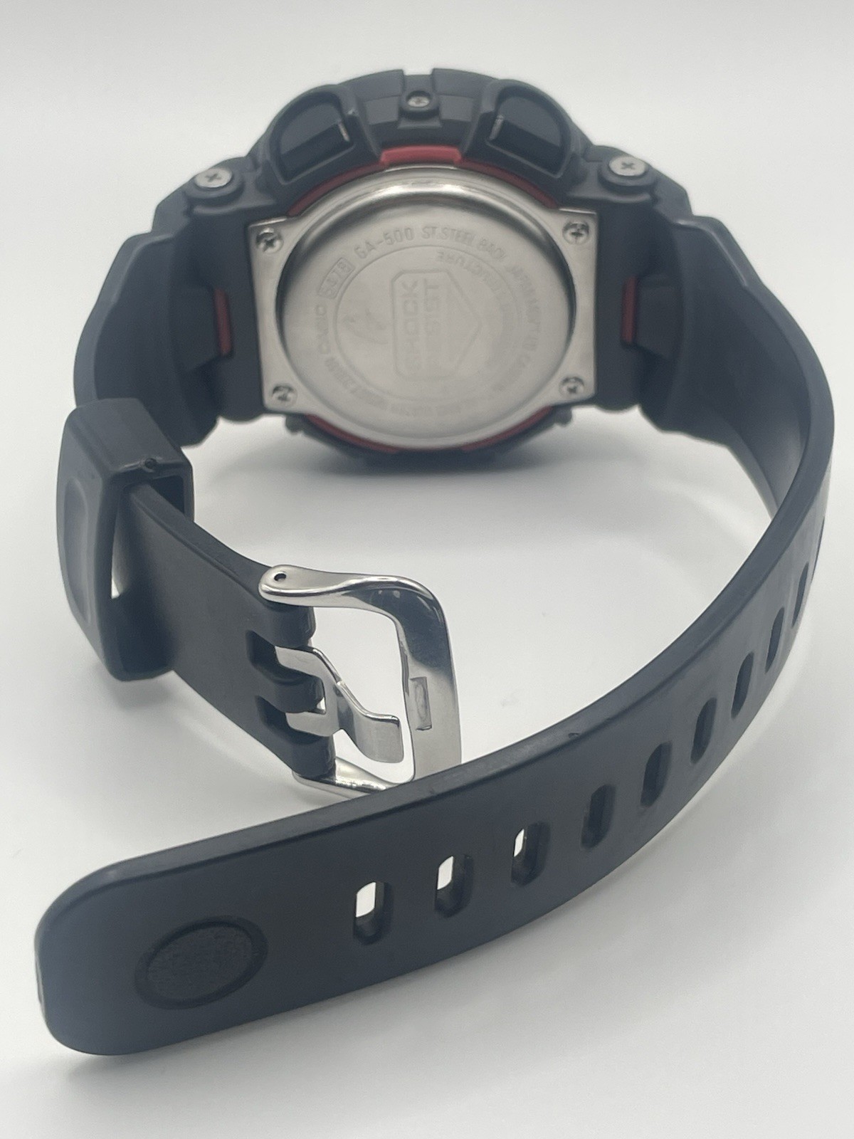 Casio G-Shock GA-500 5478 Black Red New Battery Gasket Greased Serviced Boxed