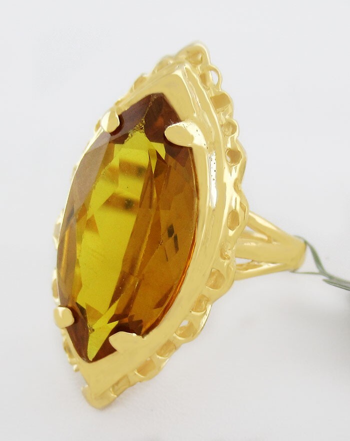 GENUINE 9.54 Cts YELLOW TOPAZ RING 10K GOLD – Free Certificate Appraisal – NWT