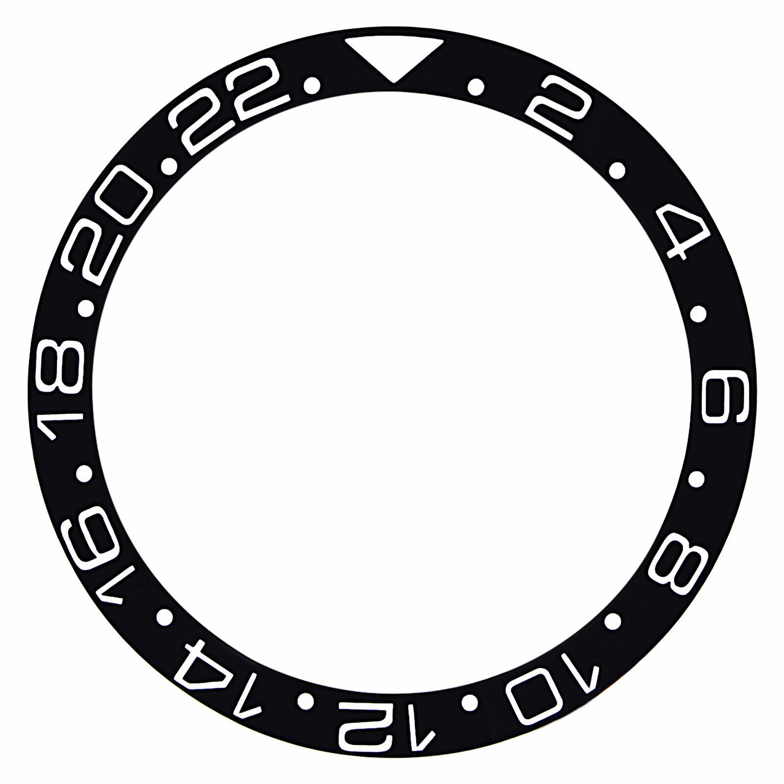 Black Ceramic Replacement Bezel Insert 38mm x 30.80mm For Rolex GMT Master II