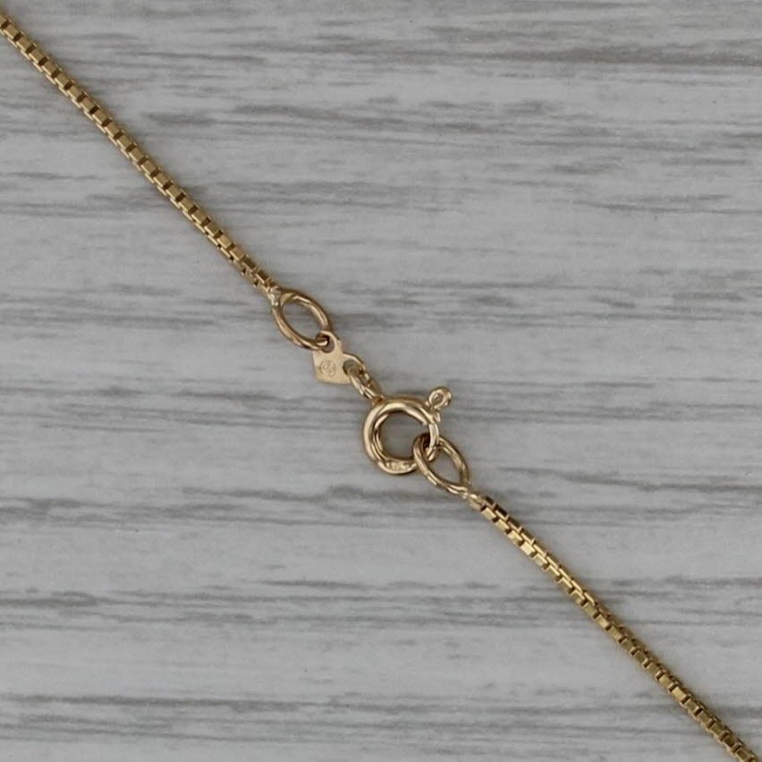 17.75″ 1.1mm Box Chain Necklace 14k Yellow Gold Italian