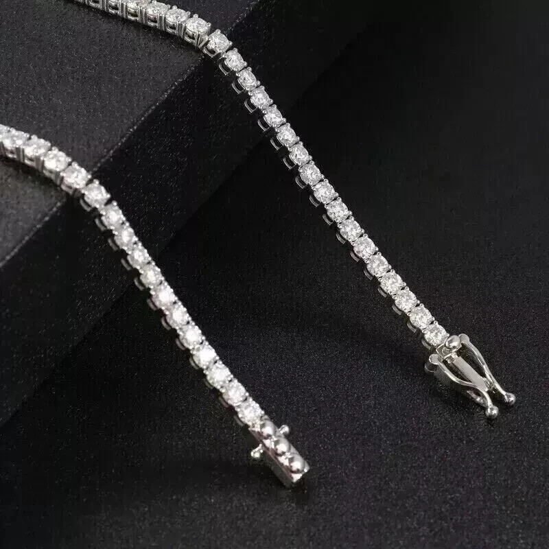 10Ct Round Cut Lab Created Diamond Women’s Tennis Necklace 14k White Gold Finish