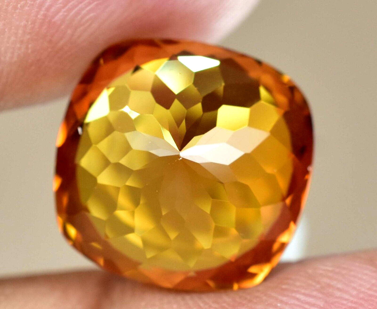 Natural imperial Topaz 16.65 Ct Cushion Stunning Flawless AGL Certified Gemstone