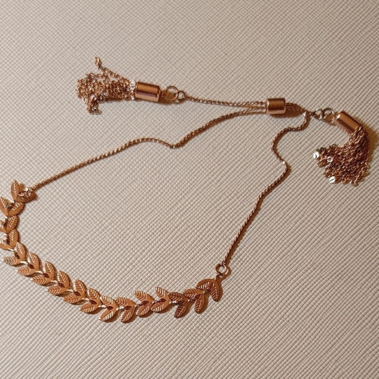 Rose Gold Adjustable Slider Chain Leaf Bracelet