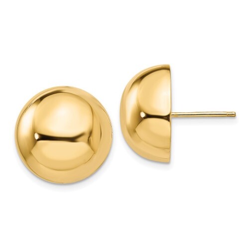 ZARD Button Dome Stud Earrings in 14K Gold