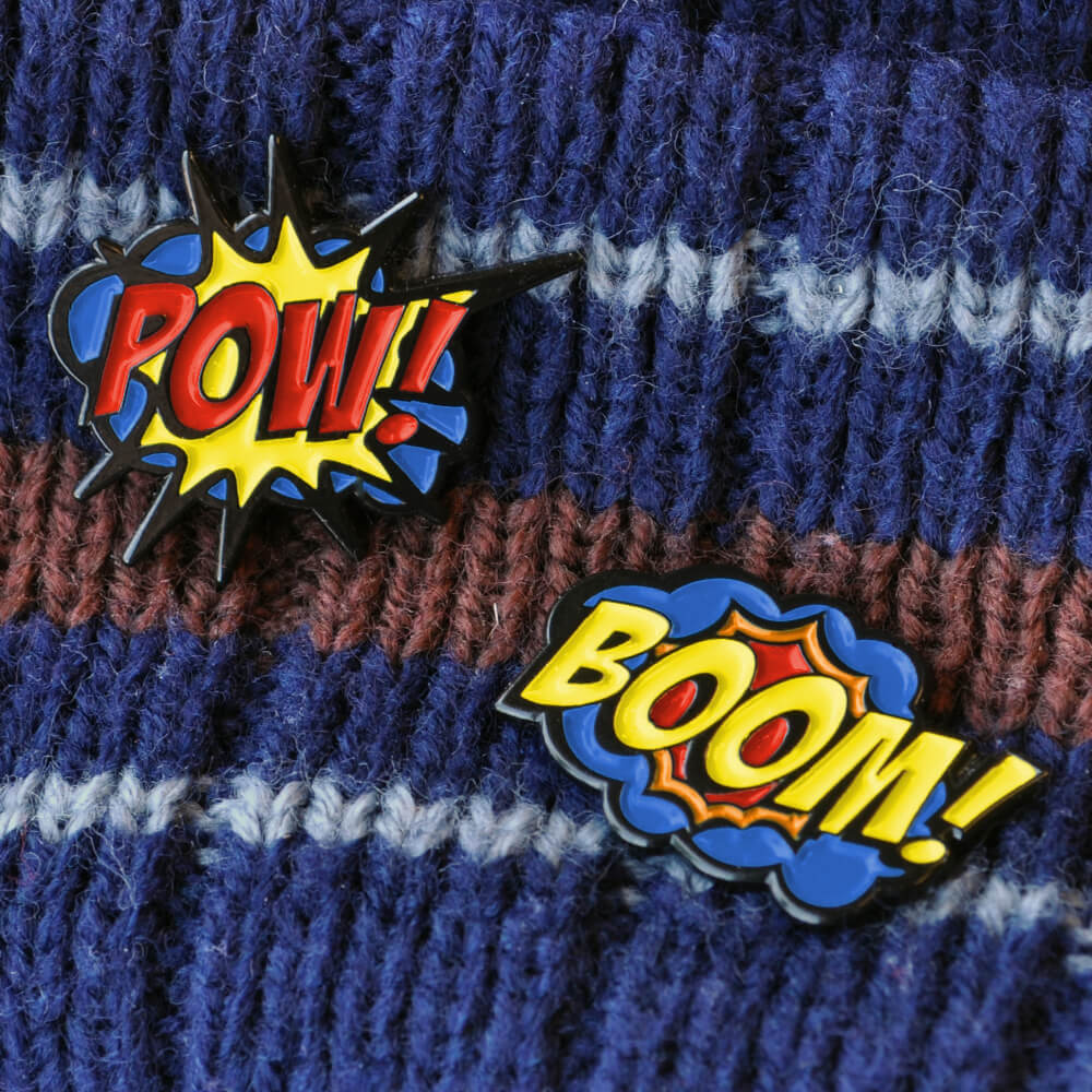 PinMart’s Boom! Pow! Trendy Action Comic Book Enamel Lapel Pin Set