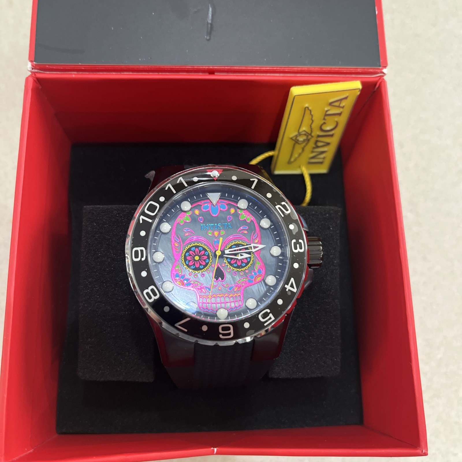 Invicta Aviator Dia De Los Muertos Mens Watch 50mm Mother of Pearl 36854. #1144