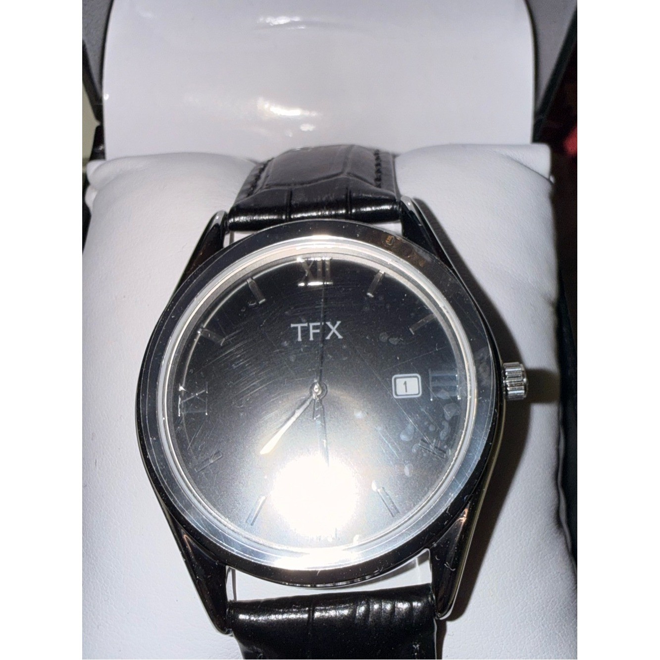 NIB TFX by Bulova Men’s Black Dial Leather Strap Watch | Style 36B110