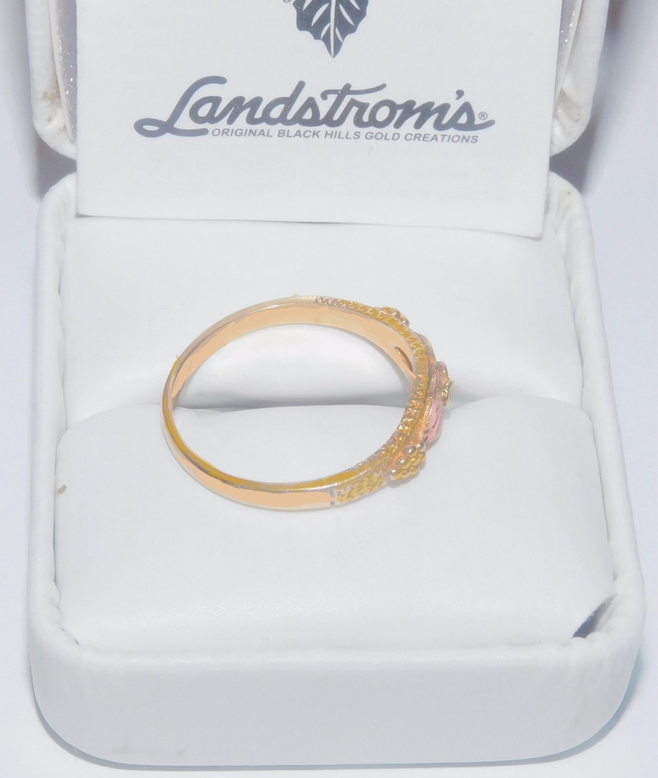 Black Hills Gold 10k Ladies Wide Front Band Ring Size 9 1/2
