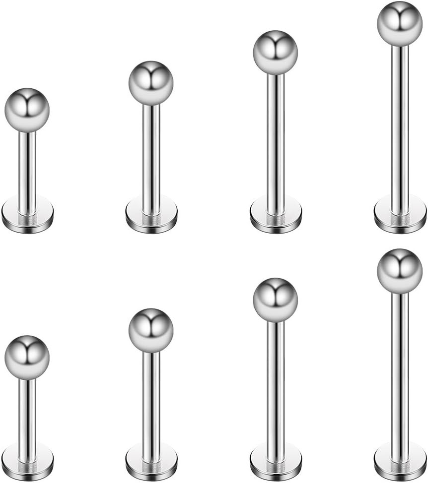 Surgical Steel Tragus Helix Earring Studs Jewelry Kit with Multiple Lengths