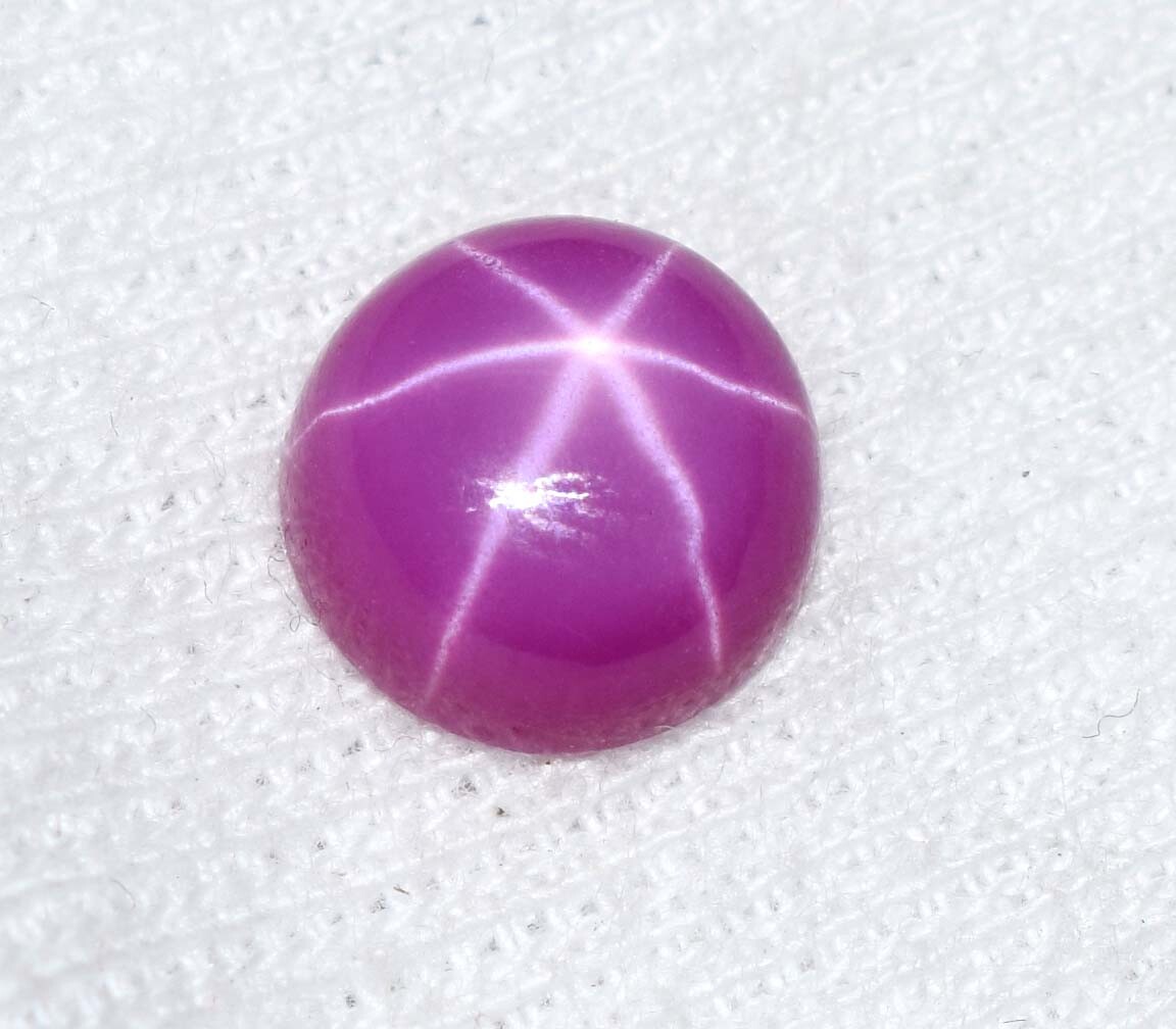 Natural 3-5 Ct Red Star Ruby Ring Size Gems 6 Rays Round Shape Certified SJ13