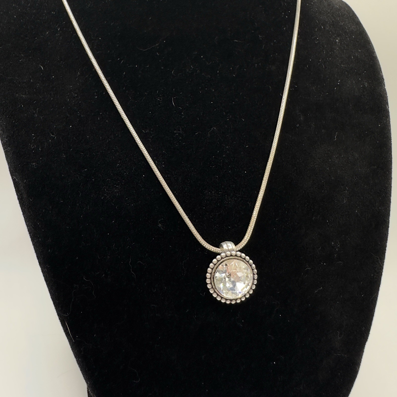 Brighton Twinkle Grande Silver Crystal Pendant Necklace Adjust 16″ – 18″