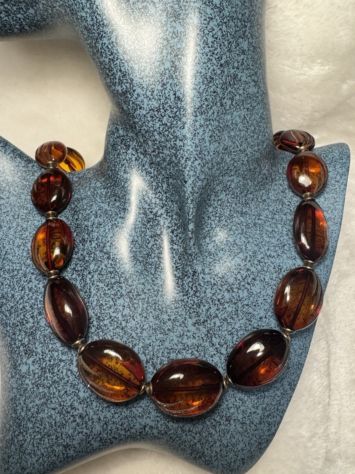 Natural Baltic Amber Bead Necklace – Large Polished Cognac Beads 56.37g 51cm