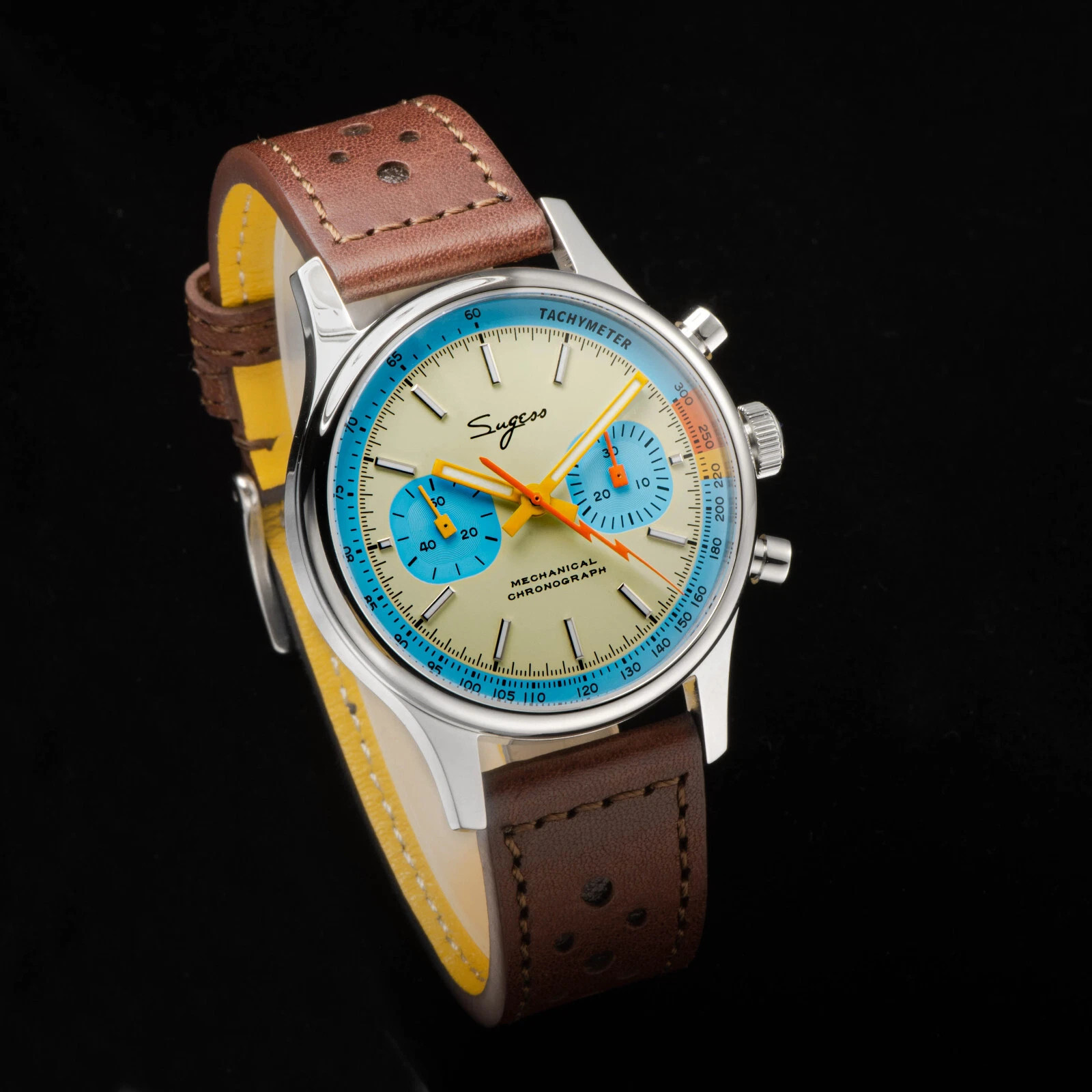 1963 Seagull Sugess Panda 40mm Light Blue V2 Racing Chronograph Sapphire ST1901