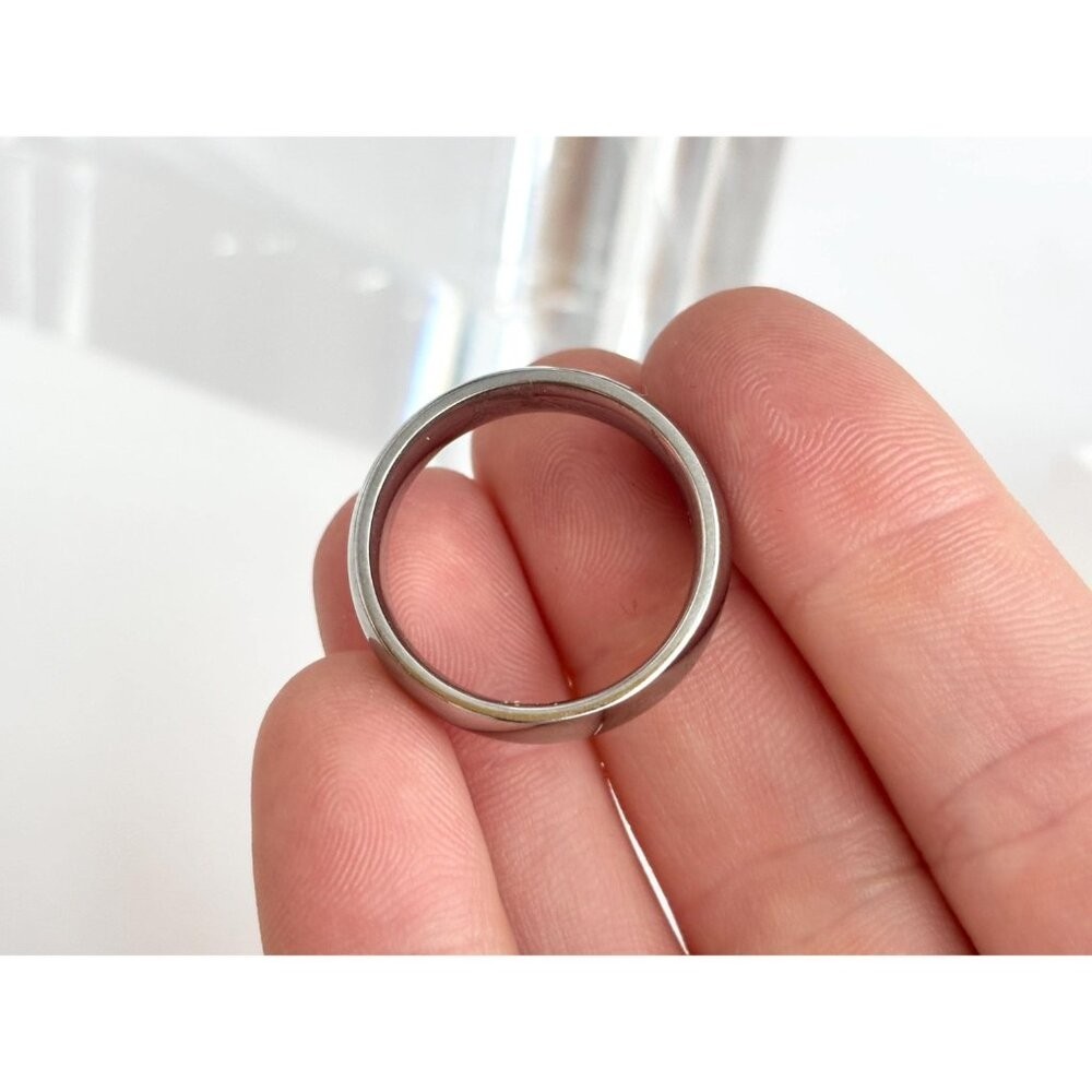 Pure Stainless Steel Unisex Band Minimalist Vintage Ring – sz 10