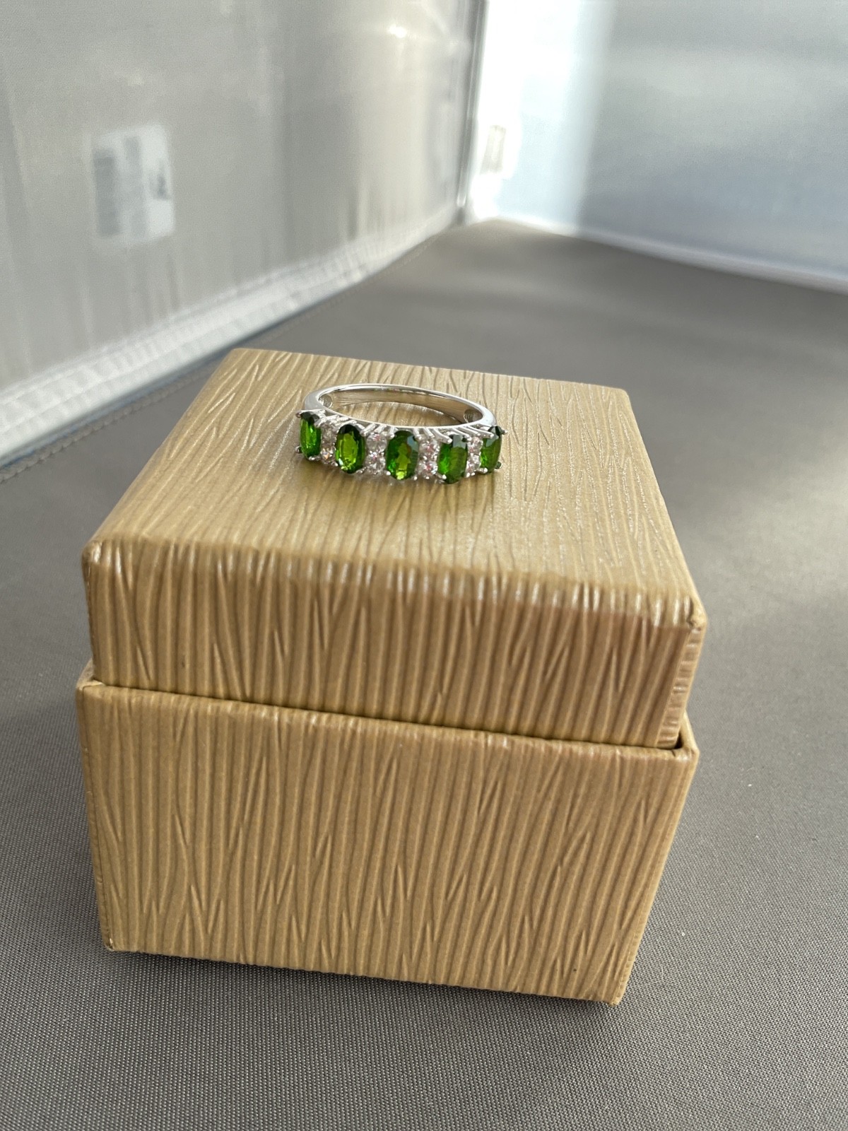 CHROME DIOPSIDE HALF-ETERNITY RING