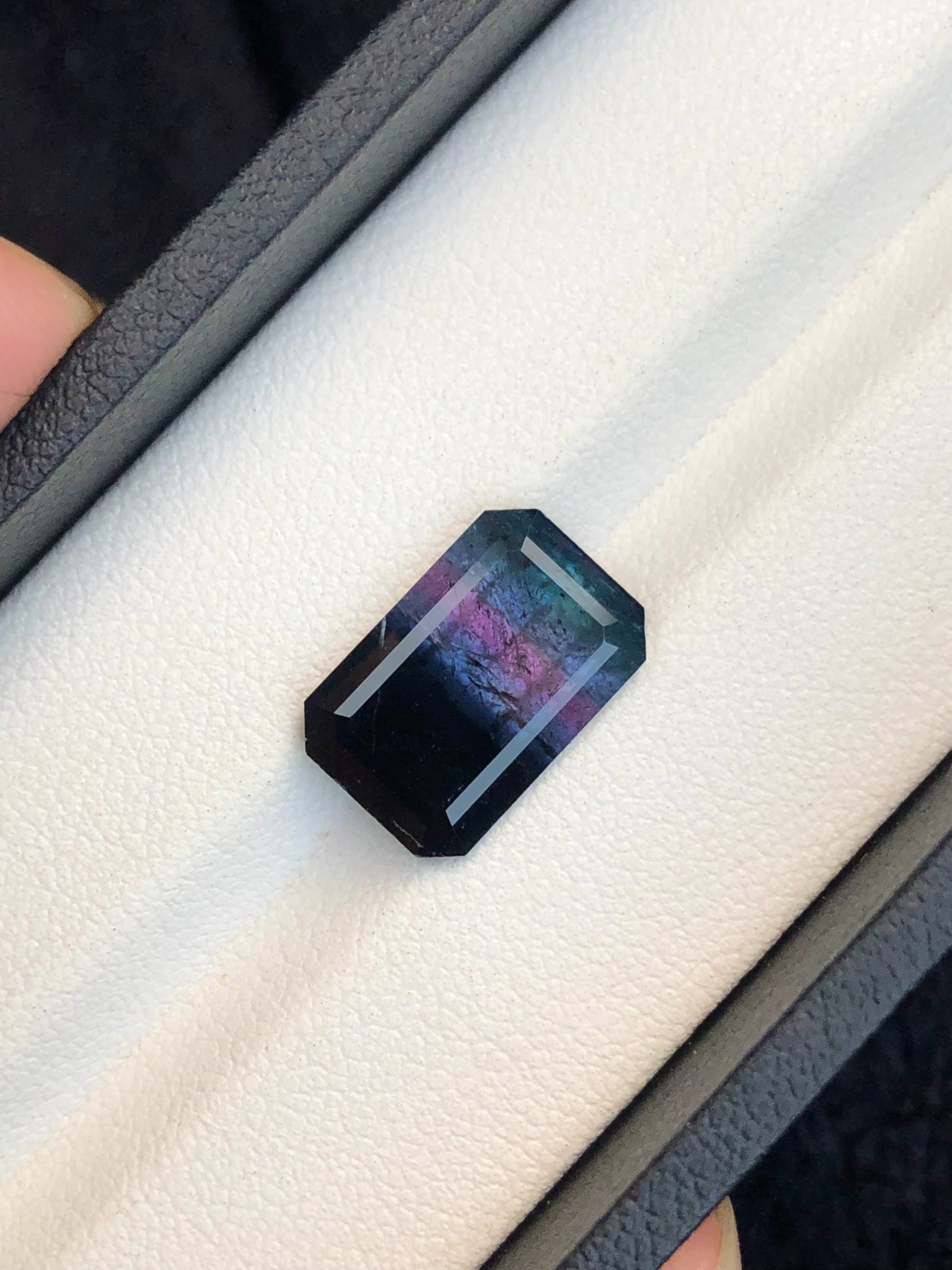 Natural Multi-Color Tourmaline Gemstone: Emerald Cut, Afghanistan , 6.4 Carats