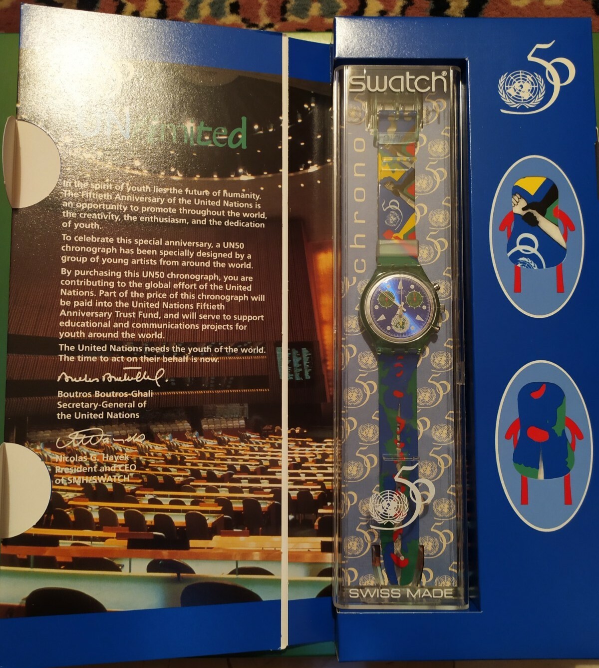 Swatch Collectible Limited Edition Watch 50 Years of United Nations
