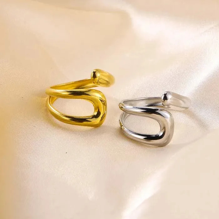 Vintage Geometric Mood Tracker Ring for Women Gold Fashion Jewelry