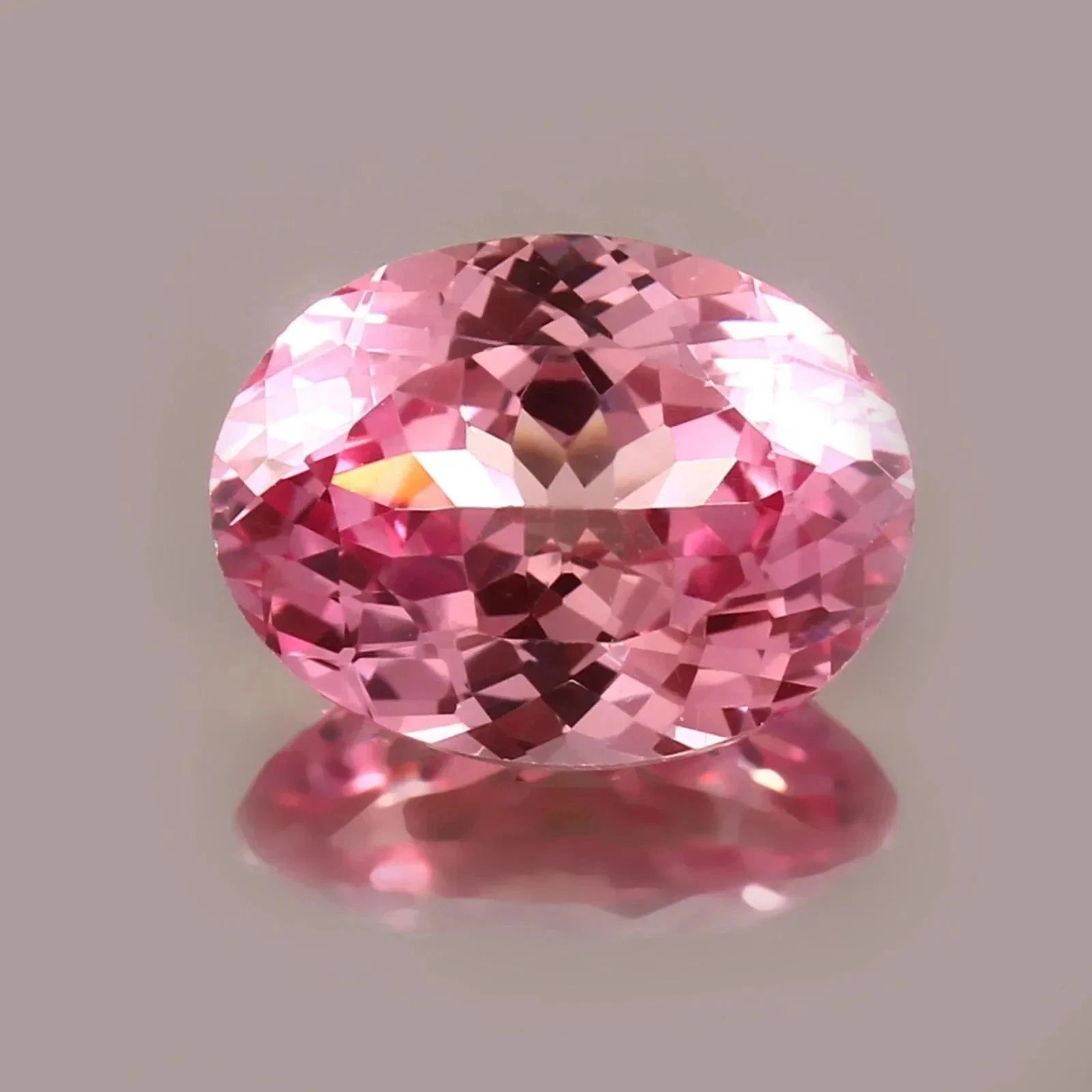AAA 11.70 Ct Lab-Created Ceylon Padparadscha Sapphire Oval Cut Loose Gemstone