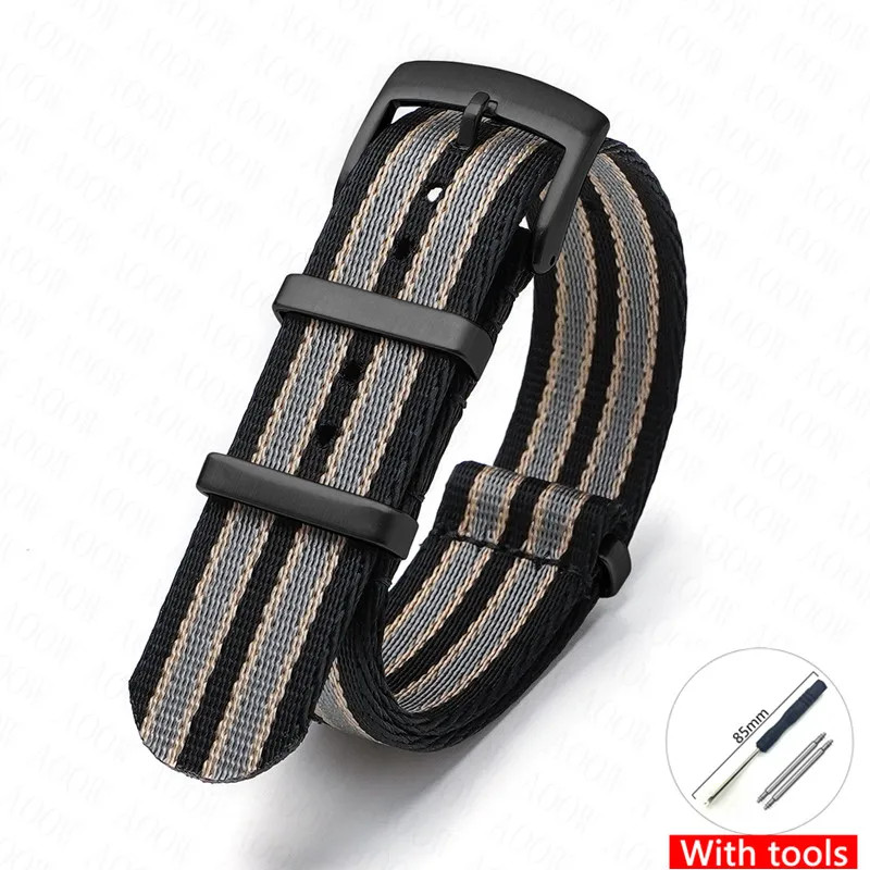Canvas Nylon Watch Strap for Omega Swatch Seamaster Speedmaster Seiko 18-24mm