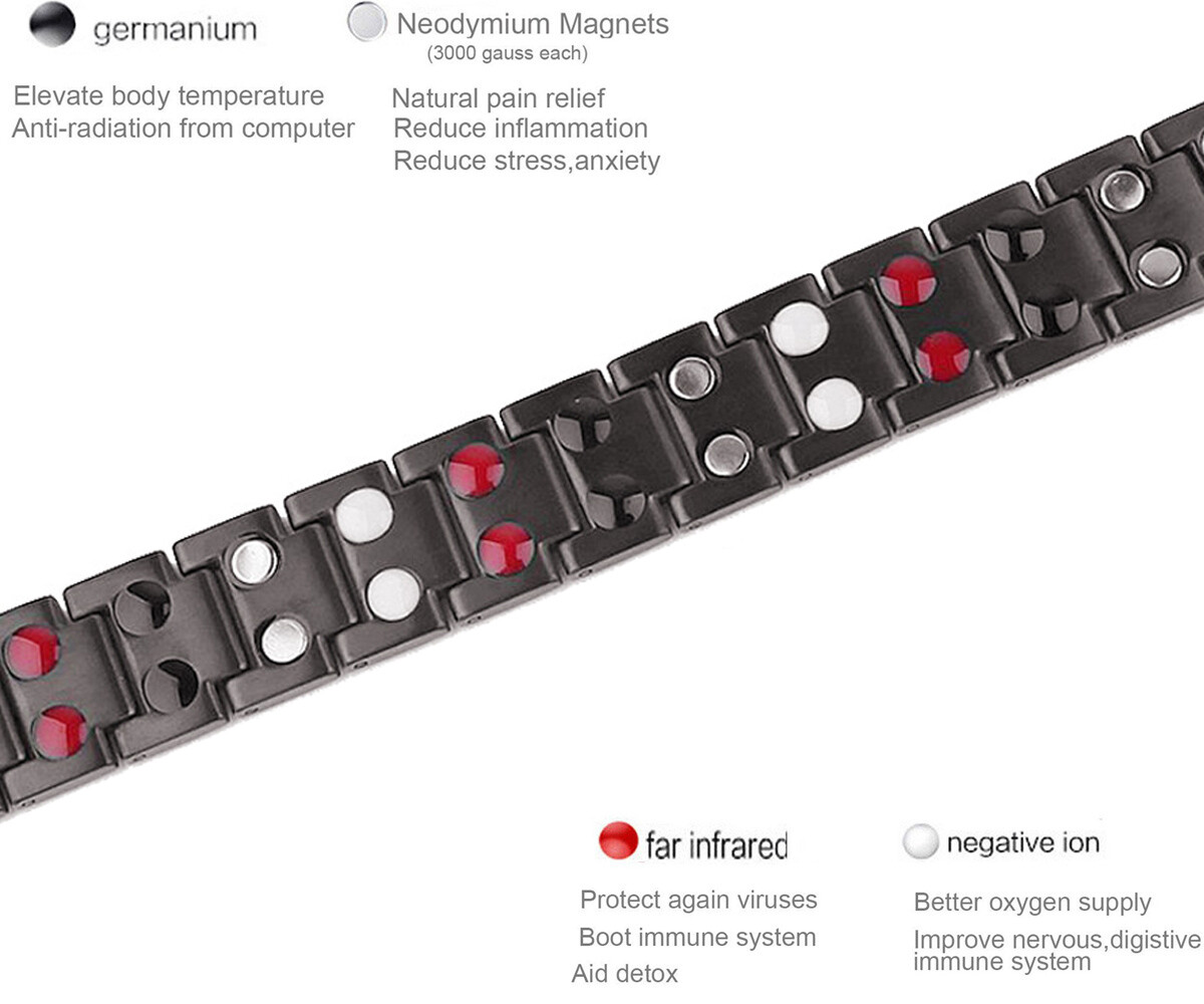 Thin Steel Magnetic Bracelet 4 Elements Women Balance Energy Power Joy Christmas