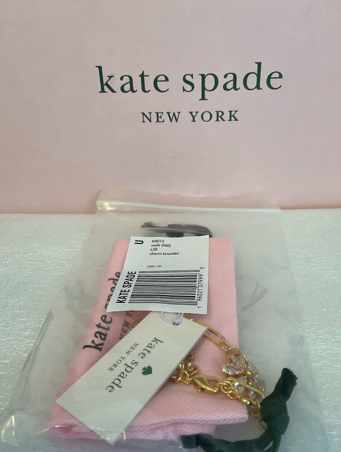 Kate Spade New York 12K Gold Plated Metal All abuzz stone bee charm bracelet